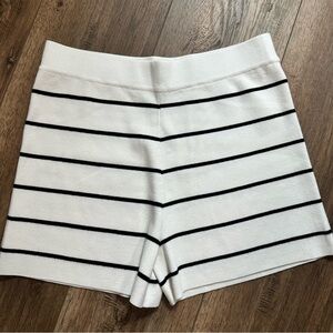 NWT! Scotch & Soda Sweater Shorts, White Black Striped, Stretch, Timeless, XL